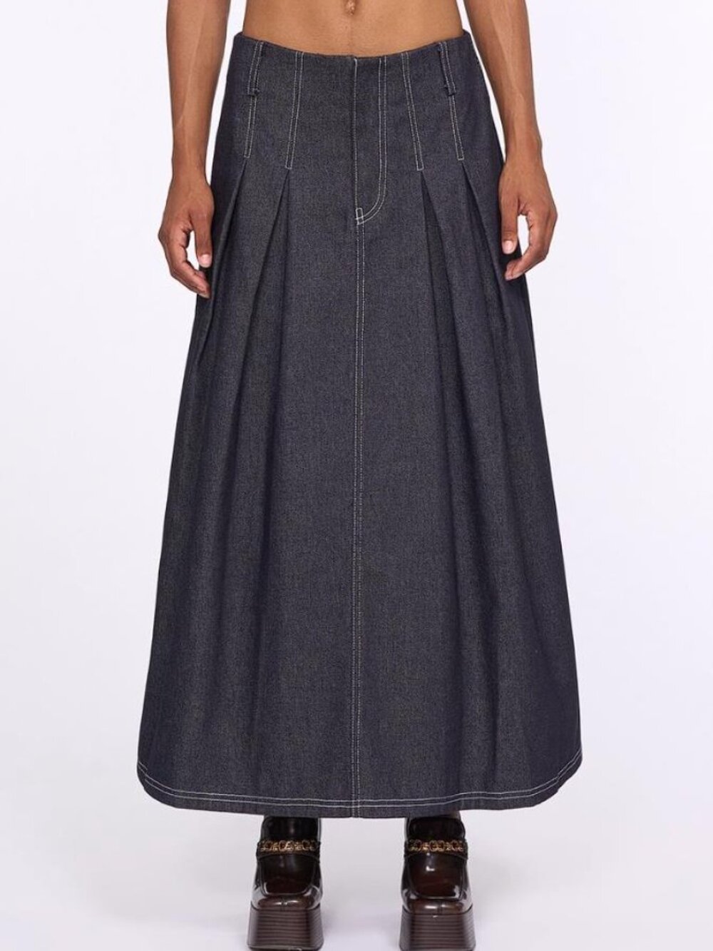 ORR Women's Colette Denim Skirt Size XS In Navy